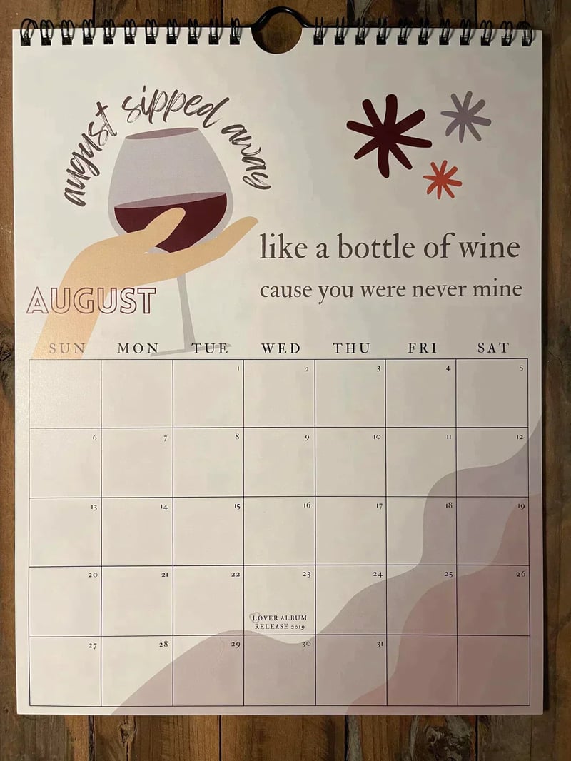 2024 Taylor Swift Låttexter kalender