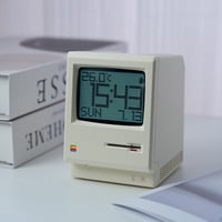 1984 Retro-Inspired Cream Digital Alarm Clock