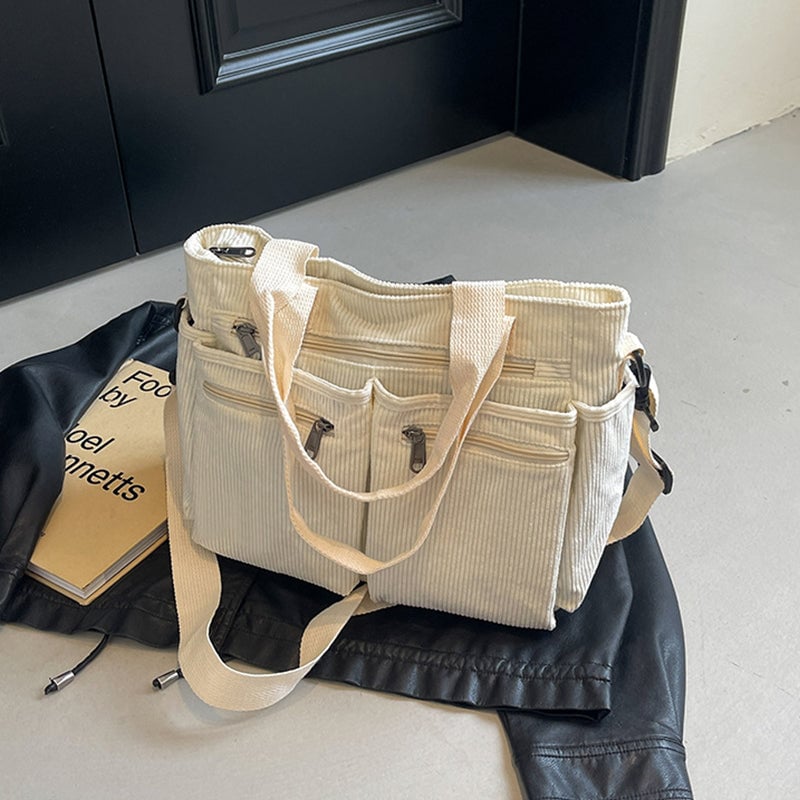 Große Kapazität Corduroy-Damentasche