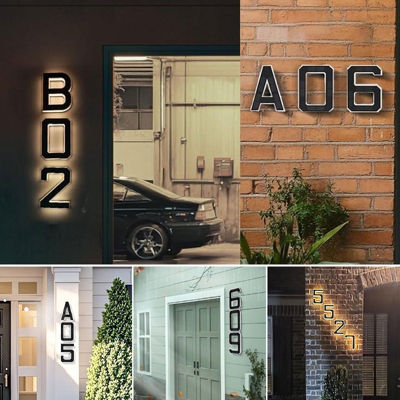 Solarbetriebene, Wasserdichte LED-Hausnummern