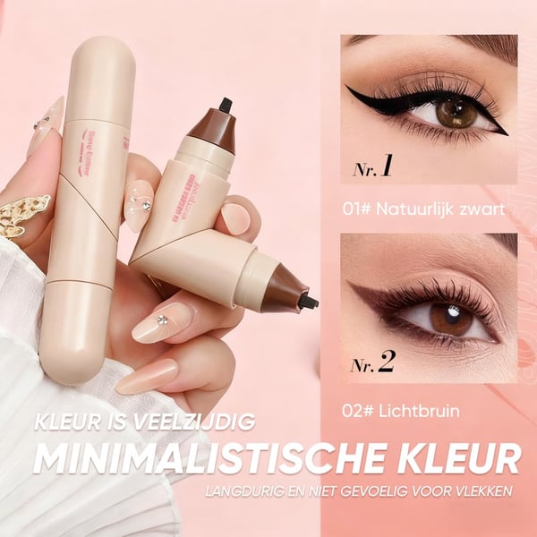 Rotatie-eyelinerstempelpen met dubbel kopontwerp