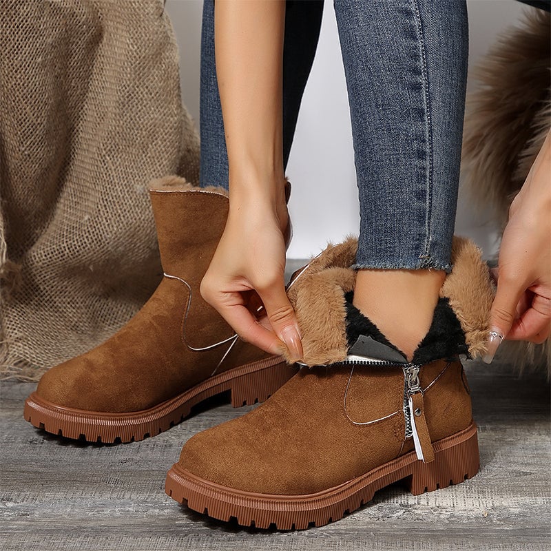 Modische Kurzschaft-Martinsstiefel mit seitlichem Reißverschluss