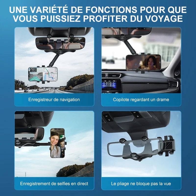 🤳🏽Support de téléphone pour rétroviseur de voiture rotatif à 360°