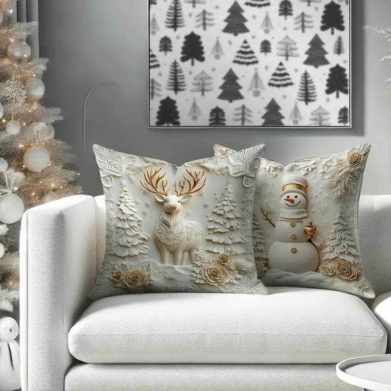 Christmas Linen Cushion Pillowcase