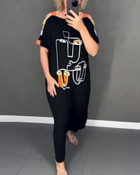Robe Épaules Dénudées Découpée Imprimé Fente