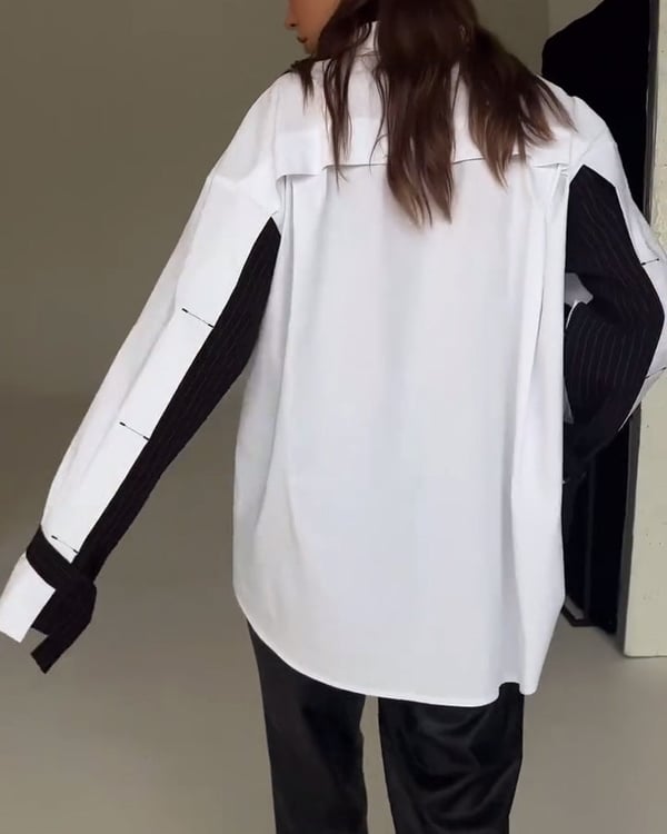 Koszula z kieszeniami i wstawkami kolorów