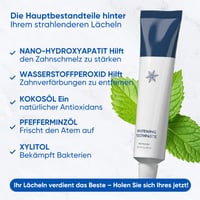 Zahnpasta mit Nano-Hydroxyapatit und Kokosnuss zur Zahnaufhellung