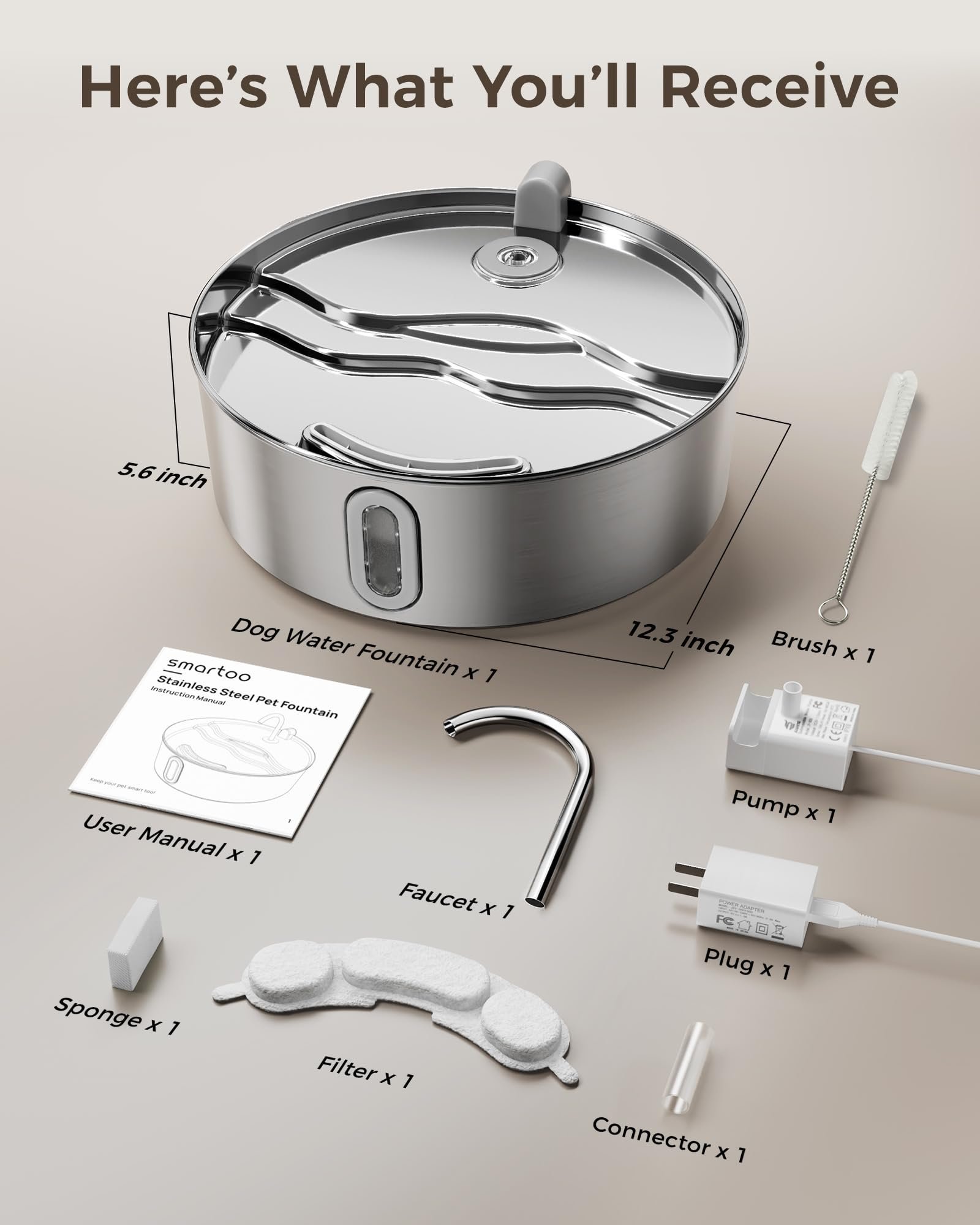 Sakerplus Automatic Dog Water Fountain