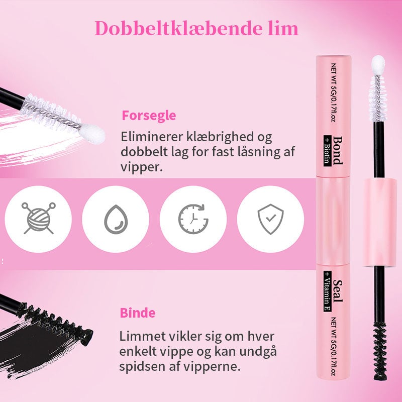 Naturligt fyldigt sæt med kunstige øjenvippeforlængelser