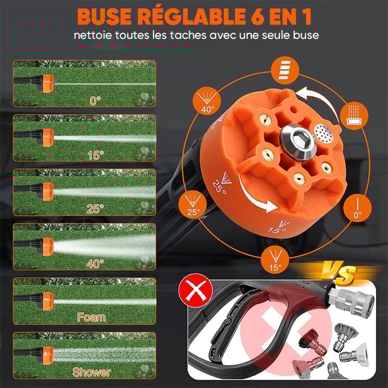 Sakerplus Nettoyeur à pression portable sans fil