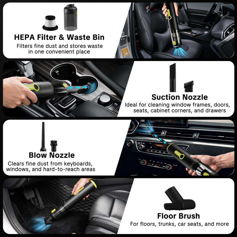 Sakerplus® Portable Cordless Handheld Car Vacuum Cleaner