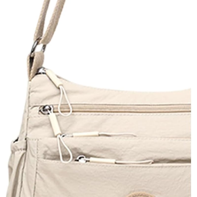 Solid Color Fashionable Multi-pocket Zipper Crossbody Bag