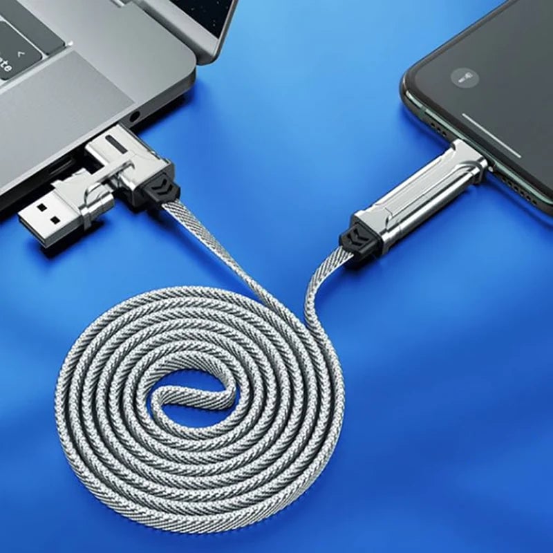 4-in-1-Schnellladekabel aus Nylongeflecht