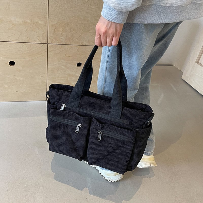 Große Kapazität Corduroy-Damentasche