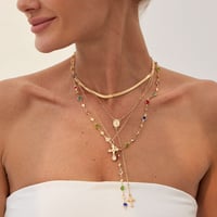 Vintage 4 Piece Set Metal Cross Y-style Long Necklace