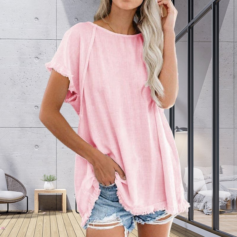 Long Lady T-shirt with Fringes
