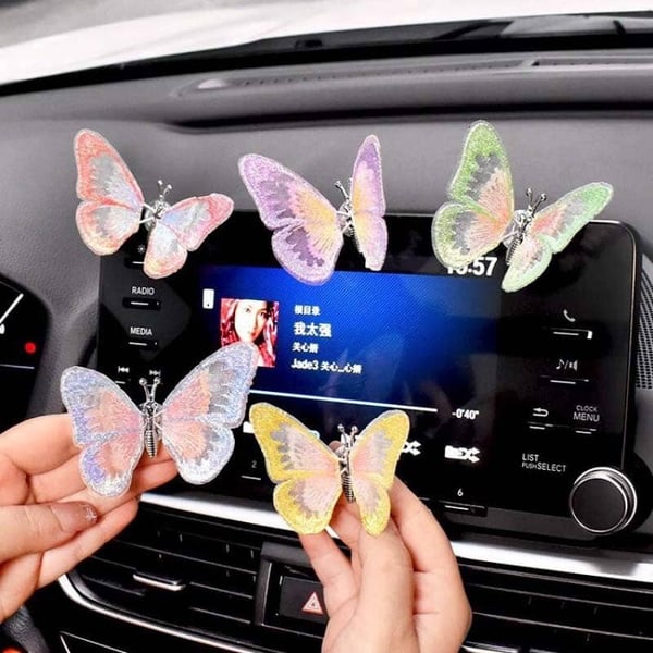 Embroidery Fragrance Butterfly Car Decoration