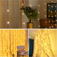 Sakerplus LED Copper String Curtain Lights with USB Remote