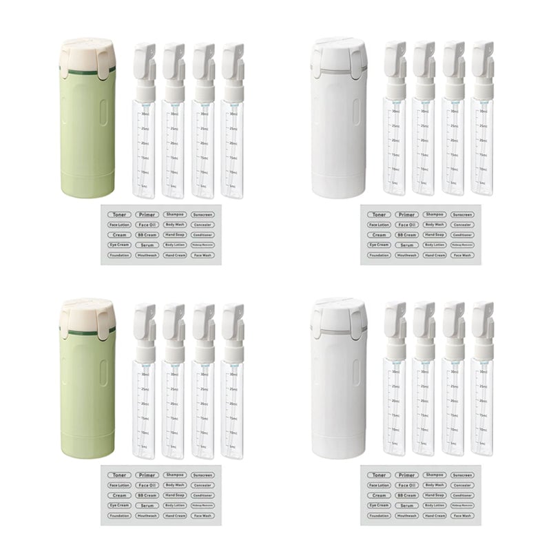 4-in-1 auslaufsicheres, drehbares Reisedispenser-Set