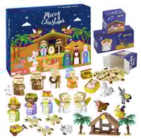 2025 Nativity Advent Calendar – 24-Day Building Block Set Christmas Countdown Gift