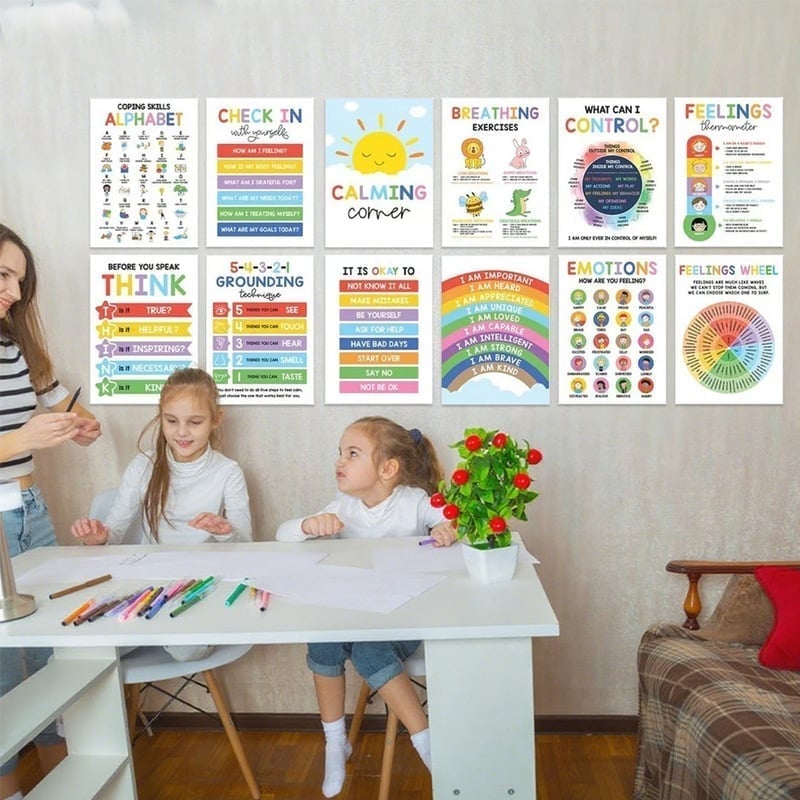 🧘‍♀️ Calming Corner Poster Set 🧠