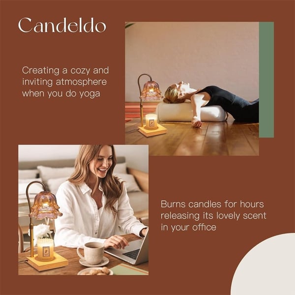 Wood Candle Warmer Lamp with Timer