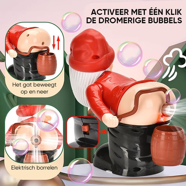 🎅🏽🫧Grappige Kerstman bellenblaasmachine