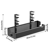 Adjustable No-Drill Under-Desk Cable Organizer