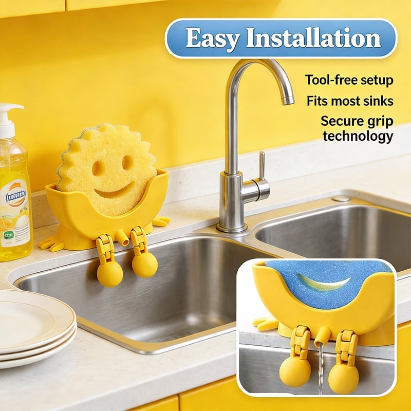 Smiley Dishwashing Sponge Holder