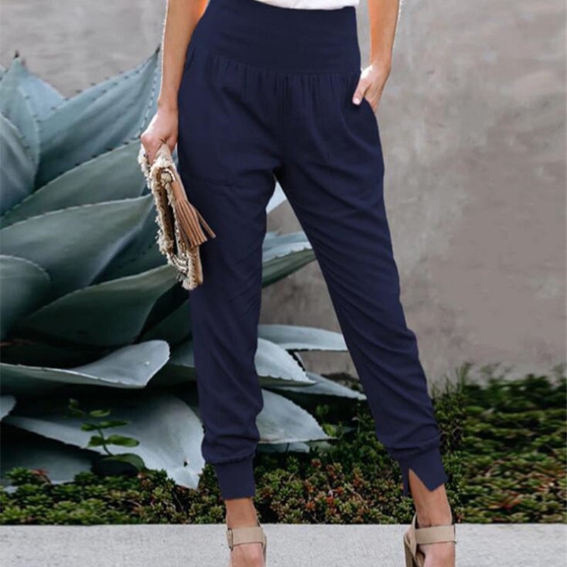 Joggingbroek met hoge taille en zakken