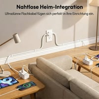 6-in-1 Doppel-Verlängerungskabel-Steckdosenleiste