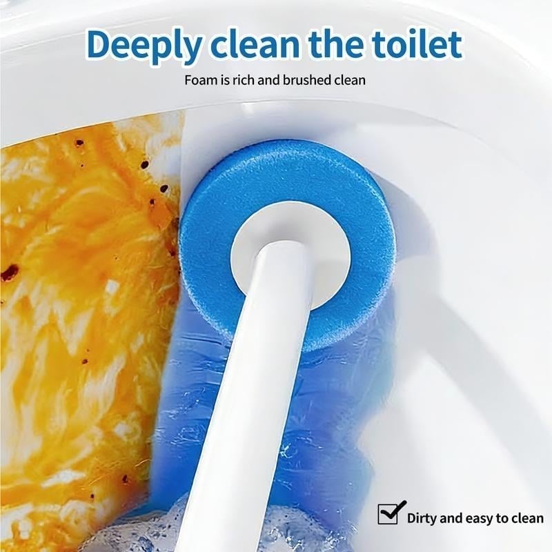 Disposable toilet brush with refills