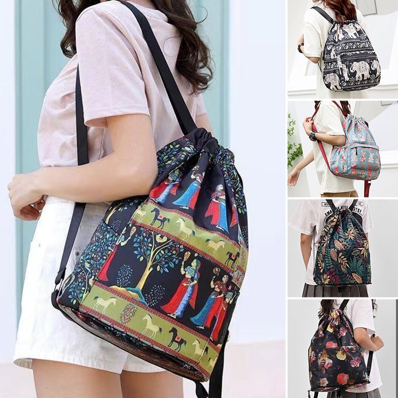 Ethnic Style Drawstring Shoulder Bag