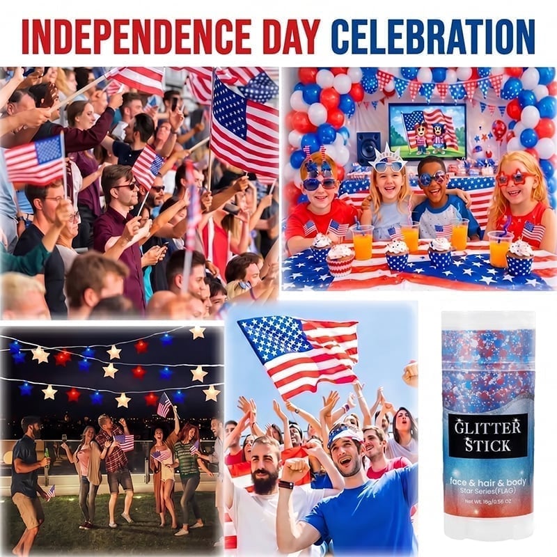 Patriotic Glitter Stick – Red, White & Blue for Hair & Body