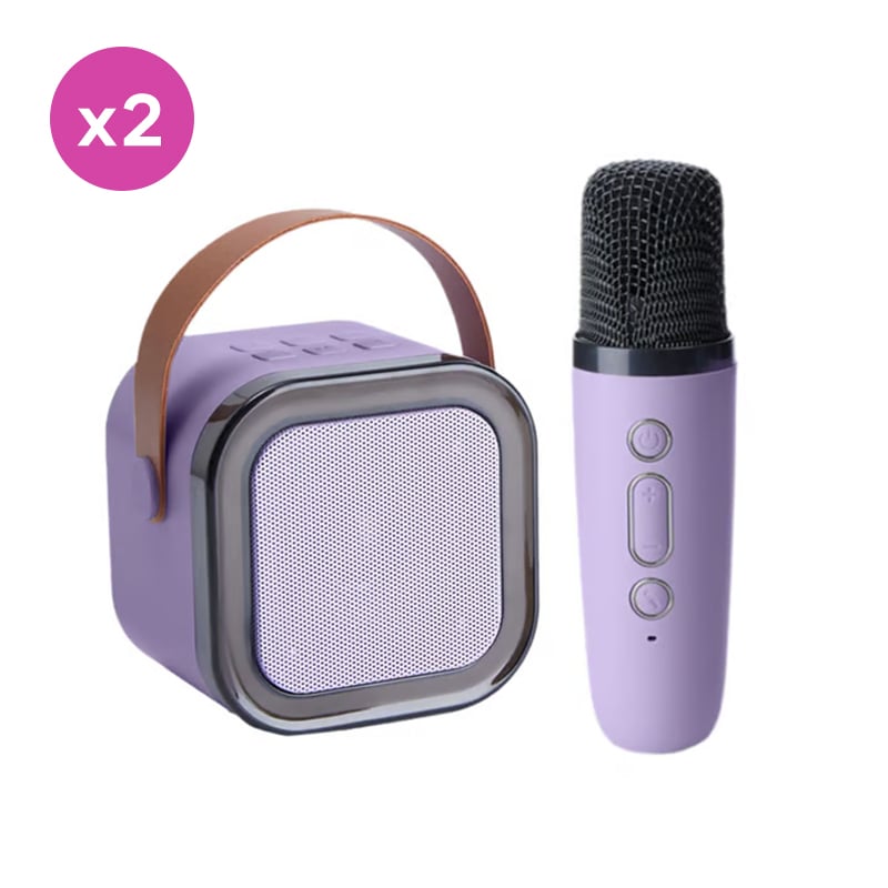 Mini Karaoke Machine with Wireless Microphones