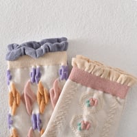 10 Pairs Women's Pink Floral Cotton Socks