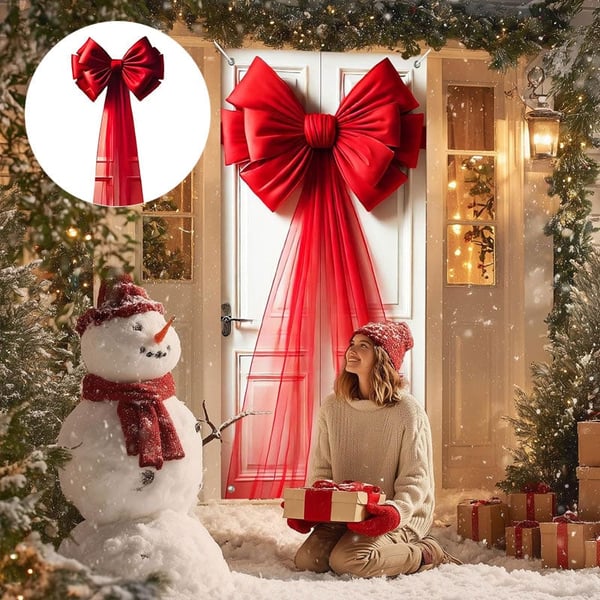 Christmas Door Bow Ribbon Decoration