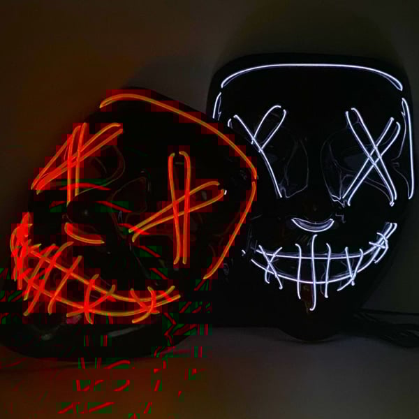 Halloween scary ghost face LED light mask
