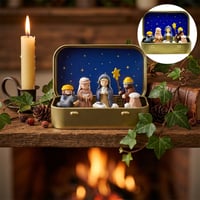 Mini Christmas Nativity Set in Tin Box