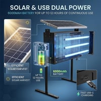 Triple Tube Solar Powered Mosquito Zapper