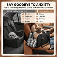 Portable Plaid Armrest Dog Car Seat with Belt