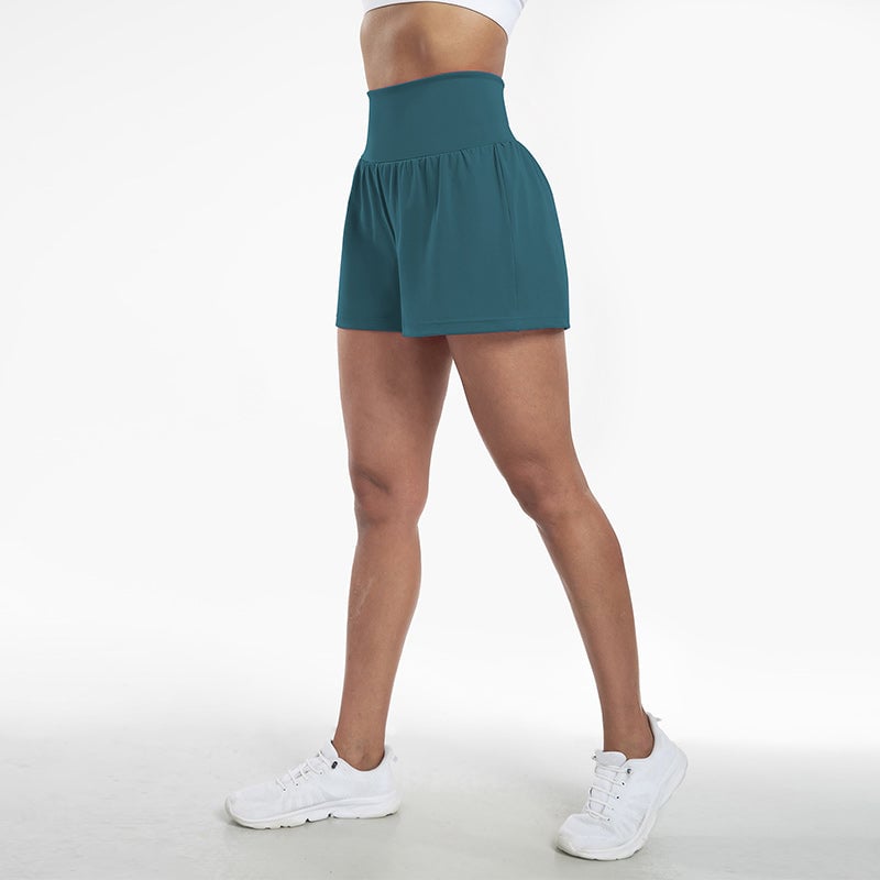 Hochtaillierte Sportshorts mit Fake-Zweiteilung