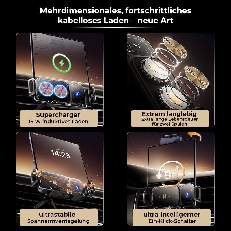 Kabellose Ladestation mit rotierbarer Halterung fürs Auto