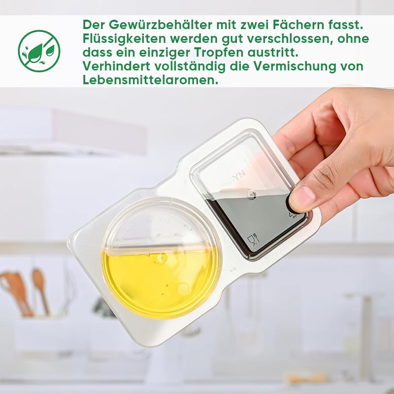 Snackbehälter mit Doppelfach und Deckel