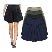 Loose Soft Cotton Wide Leg Pocket Shorts