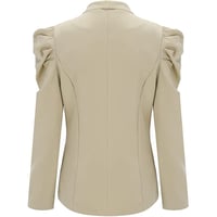 Women's Casual Lapel Blazer Puff Sleeve Open Front Work Blazer Suit