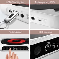 Tragbarer CD-Player mit Bluetooth-Kompatibilität