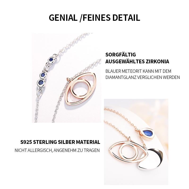 S925 Silberhalskette mit Teufelsauge  Inspiriert von Duo Evil Eye