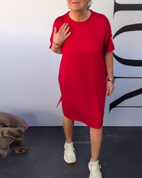 Round Neck Casual Short Sleeve Simple Dress