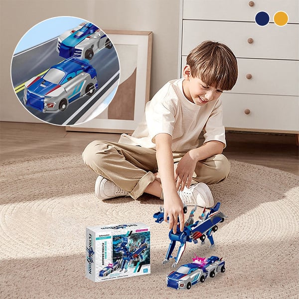 2-in-1 Magnetic Cars That Transform into Flying Dragon and Unicorn